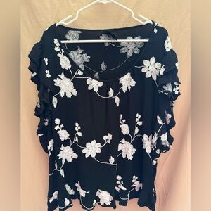 Liv Los Angeles Black Embroidered Top